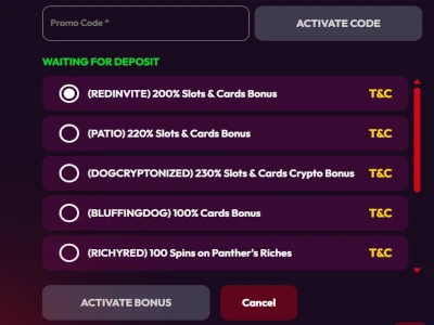 Red Dog Casino no deposit bonus